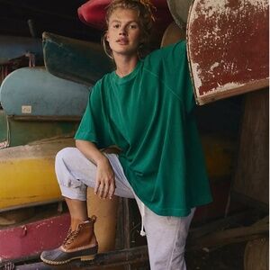 FP Movement by Free People Oversized Short Sleeve Tee in Emerald Green